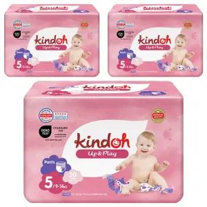 킨도 프리미엄 통기성우수 흡수력강화 업앤플레이 팬티형 기저귀 남녀공용 특대형 5단계 90매