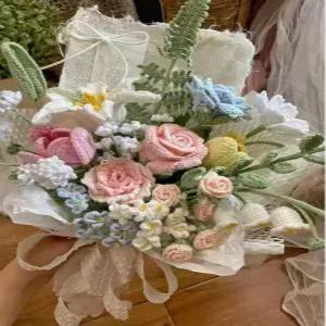 뜨개 꽃다발 시뮬레이션 발렌타인 기념일 축하 수제 풍성
