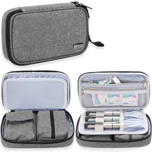 럭스자 용품 여행용 케이스 혈당 측정기 및 기타 보관용 가방(가방 전용) 그레이