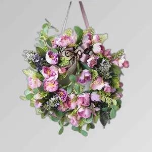 파스텔 다이에나 조화 리스 1P 장식 인테리어 가짜꽃