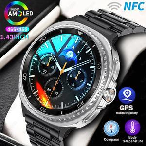 갤럭시 워치 8 울트라 클래식 NFC 컴퍼스 GPS 스마트워치 46mm 클론 버전 AMOLEL BT 통화 3ATM 7 업그레이드