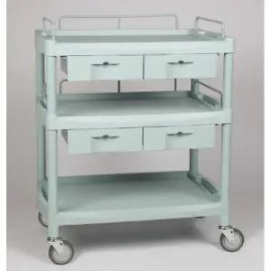 [열린세상] 다용도 병원 드레싱 3단 가드레일 서랍 4칸 이동카트 Y-601E - 높이 930mm