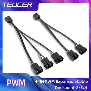 TEUCER 4핀 PWM 커넥터 케이스 컴퓨터 커넥터 케이스 팬용 Compure CPU 냉각 시스템용 팬 연장 전원 케이블
