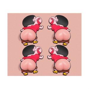 쫀득쫀득 엉뎅이 캐릭터 자동차 문콕방지 PVC 스티커 4P