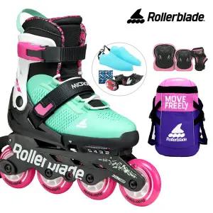 롤러블레이드 아동 인라인스케이트 마이크로블레이드 XT 씨그린+가방+보호대 유아 어린이 인라인 신발항균