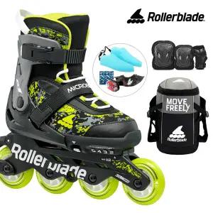 롤러블레이드 아동 인라인스케이트 마이크로블레이드 SL 라임+가방+보호대 유아 어린이 인라인 신발항균건