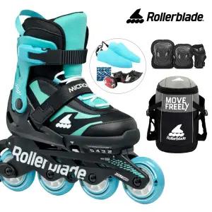 롤러블레이드 아동 인라인스케이트 마이크로블레이드 라이트블루+가방+보호대 유아 어린이 인라인 신발항균