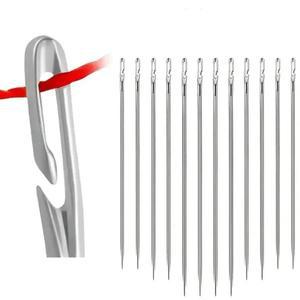 12개입 수공구 사이드 홀 블라인드 니들 다중 사이즈 프리미엄 재봉 바늘 간편한 실끼우기 가정용