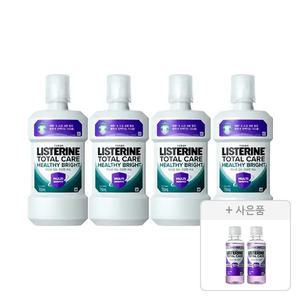 리스테린 토탈케어 헬씨 브라이트 750ml, 4개 + 증정(토탈케어 마일드 100ml, 2개)