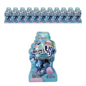 [슈팅냉동] 롯데웰푸드 미니멜츠빅 포도&소다 70ml, 12개