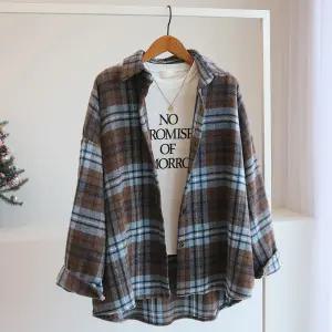 [잇수다] 몹스유 겉기모 오버핏 체크 셔츠 남방