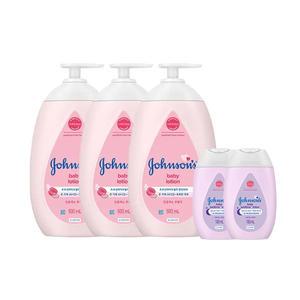 존슨즈 핑크 로션 베이비파우더향 500ml, 3개+증정(베드타임 로션 100ml, 2개)