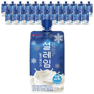 [슈팅냉동] 롯데웰푸드 설레임 밀크 160ml, 24개