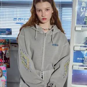 [2-WAY] 나바스타 피그먼트 후드 집업 고스트그레이