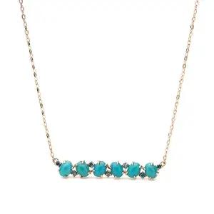 [도로시] 14k 앙상블 터키석 다이아몬드 목걸이(천연석)