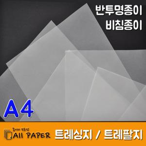 올페이퍼 트레싱지 트레팔지 미농지 반투명종이 투명종이 A4 제도지 제도용지