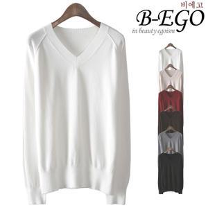 Y727_따뜻한 루즈핏 브이넥 니트