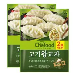 롯데푸드 의성마늘 고기 왕교자 385g+385g