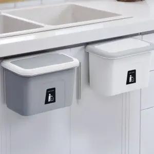 [2개세트] 슬라이드 캡 쓰레기통 걸이식 휴지통 S사이즈