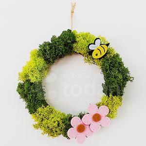 [문구티쳐] 토단 스프링 모스 리스 만들기 1인세트 DIY 봄만들기세트 스칸디아모스 이끼 만들기