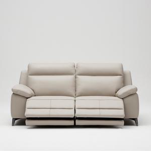 한샘 MVME 프라임 노블 천연면피가죽 전동 리클라이너 소파 3인용