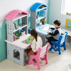 [하이지니] 하이지니프로 유아 어린이 책상 의자세트 (2color) _ 투명매트 포함