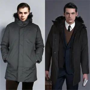 [하프클럽/쟌피엘]쟌피엘 라쿤후드 오리털 패딩코트 남자겨울덕다운점퍼