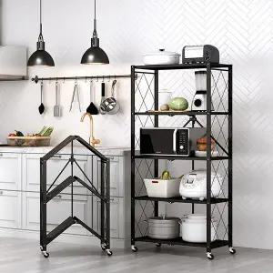 버니 원터치폴딩 5단 철제 접이식 폴딩 수납 선반