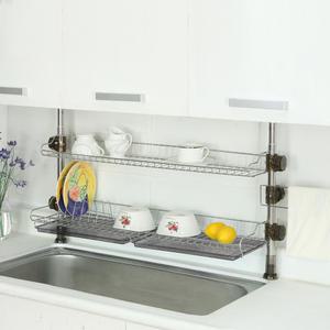 기둥식 싱크대선반 800 2단 주방용품 스텐 식기건조대 물받이 수저통 간편설치