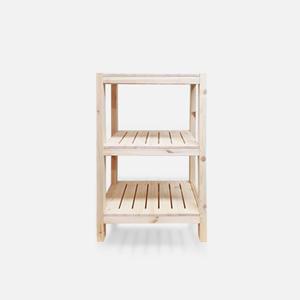 이앤위즈 파인 우드렉 3단선반400 DIY 원목 모듈선반 미니테이블 수납장