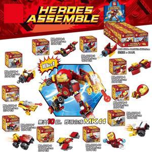 아이언맨 헐크버스터 미니 피규어 블럭 10종 세트 합체 MK44 어벤져스 히어로 장난감
