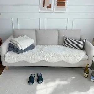 [한스갤러리]헤일리 극세사 쇼파패드 인조양털 매트 방석 쇼파커버_3인용