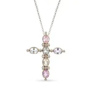 [도로시] 14k 파스텔 천연 사파이어 십자가 펜던트