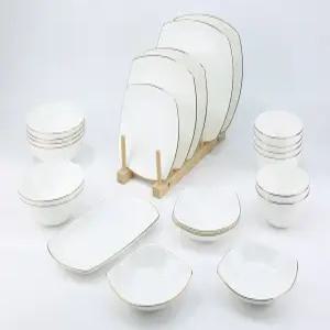 [한국도자기] 골드 6인그릇세트22p 원형사각혼합 신혼그릇  집들이선물홈세트