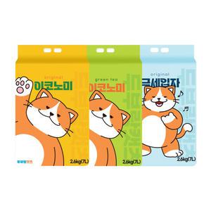 두부랑캣츠 두부모래 1박스 (오리지널/녹차/극세입자) 2.6kgx6개
