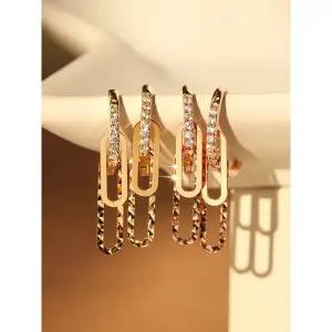 [미니멀피어싱]14K 18K 클립 드롭 큐빅 원터치 링 귀걸이