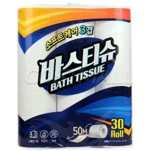 쌍용 소프트케어 바스티슈 50mx30롤(3겹) 무향 무잉크 코스트코