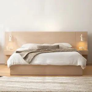 스테이 호텔 LED 조명 라지킹 수납 침대+협탁 2EA 매트리스 포함 착불배송