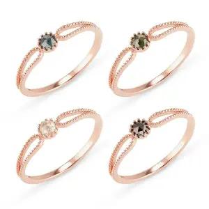 [도로시] 18k 틴트 레이스 1부 다이아몬드 반지(4type)