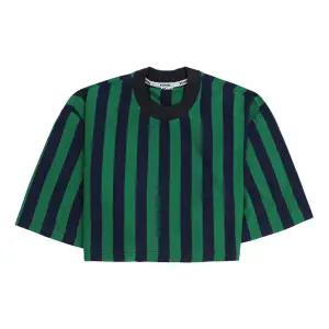 써네이 스트라이프 패턴 크롭 티셔츠 그린 / SN2PWH05AP-JE130-R24