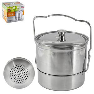 키친플라워 음식물 쓰레기 수거함 4.5L (스텐) 주방 음식물 찌꺼기 분리 수거함 쓰레기 통 용