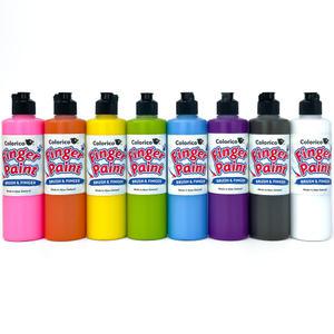 칼라리코 핑거페인트 250ml 레인보우 세트 (8색) / 뉴질랜드 미술놀이 유아 키즈 어린이 실버 시니어 노인 돌봄 물감 / 파스 FAS