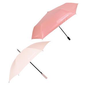 크로커다일 소프트 암막 장우산, 핑크, 1개 + 3단 솔리드 암막 우양산, 핑크, 1개