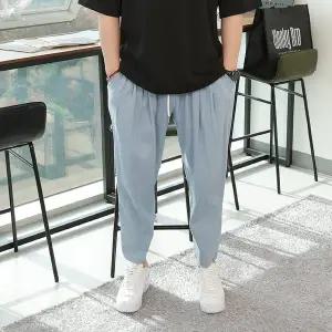 [우기브로]WBO 남자 빅사이즈  투턱 세미 와이드 데님 밴딩팬츠