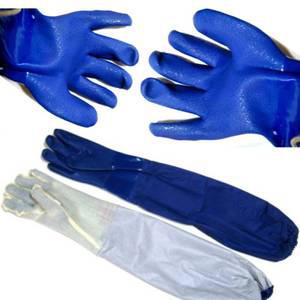 두꺼운 고무장갑 보온 PU 코팅 대형 수산물 농산물 육류 뼈다귀 손질 작업 해루질 낚시 해산물 긴고무장갑