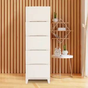 가든 라탄 5단 서랍장 플라스틱 수납장 옷장 정리함  340