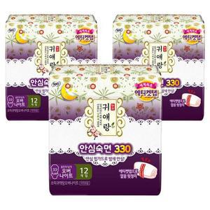 쏘피 귀애랑 생리대 날개형 오버나이트 12개입 3개