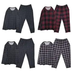 필굿 남성 극세사 피치기모 수면잠옷세트 남자 겨울바지 체크 커플 패밀리룩 홈웨어 실내복 파자마