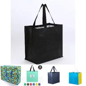 (블랙) 타포린가방/접이식/단추형/경량/다용도/나들이/사각/가벼운/손잡이/예쁜/쇼핑백/장바구니/심플/무지