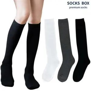 여성 기본 무지 니삭스 반장 5켤레